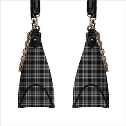 ScotsTee Shop Scottish Stewart Black and White Tartan Handbag Women's Shoulder Bag With Chain