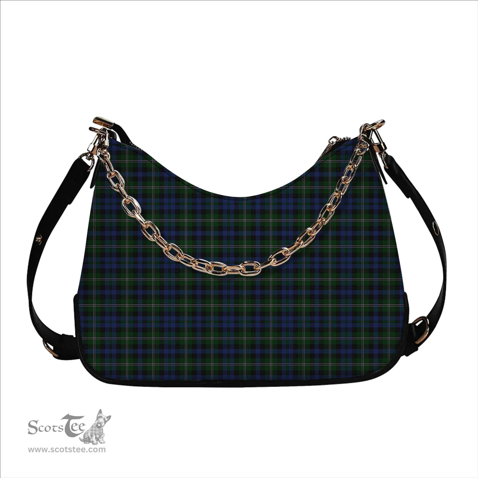ScotsTee Shop Scottish Stephenson Hunting Tartan Handbag Women's Shoulder Bag With Chain