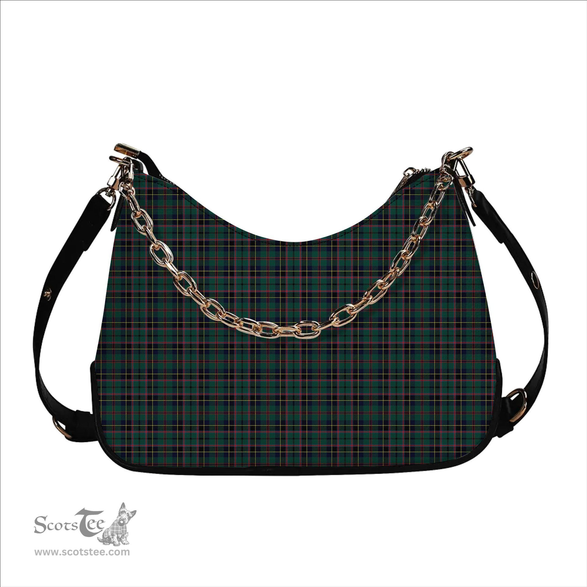 ScotsTee Shop Scottish Stevenson Modern Tartan Handbag Women's Shoulder Bag With Chain