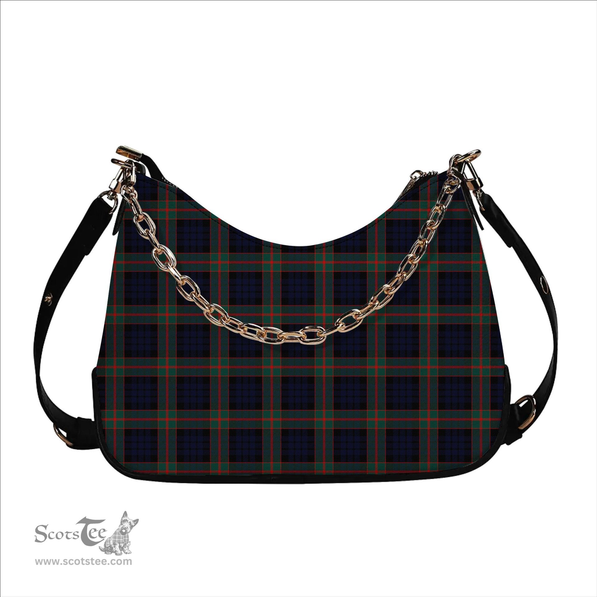 ScotsTee Shop Scottish Fletcher of Dunans Modern Tartan Handbag Women's Shoulder Bag With Chain
