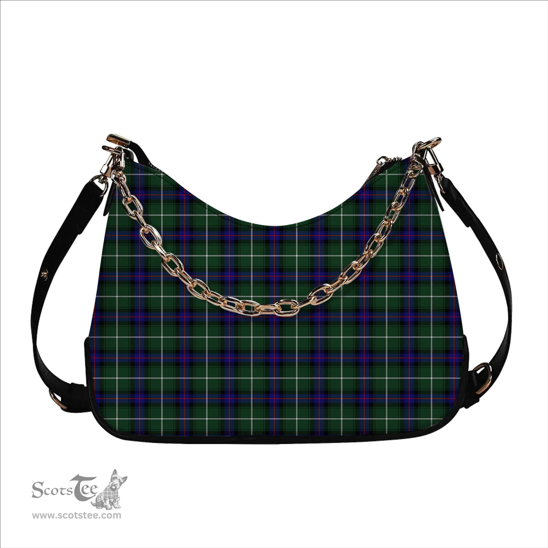 ScotsTee Shop Scottish Donald of the Isles Hunting Modern Tartan Handbag Women's Shoulder Bag With Chain