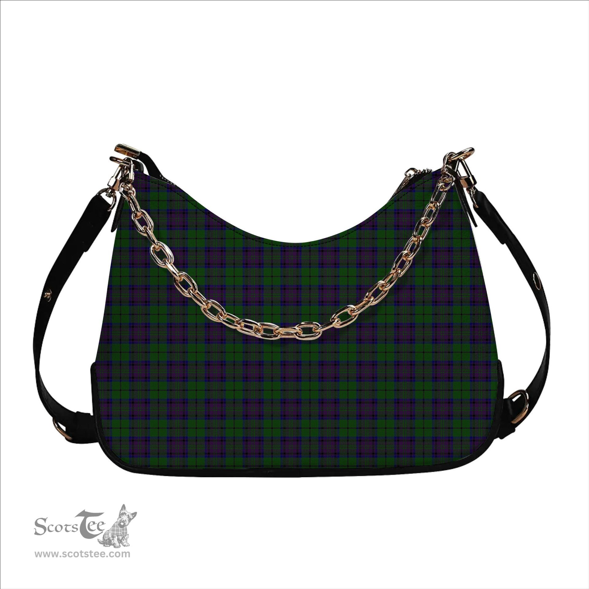 ScotsTee Shop Scottish Gary or Garry Tartan Handbag Women's Shoulder Bag With Chain