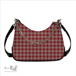 ScotsTee Shop Scottish Erskine Red Tartan Handbag Women's Shoulder Bag With Chain
