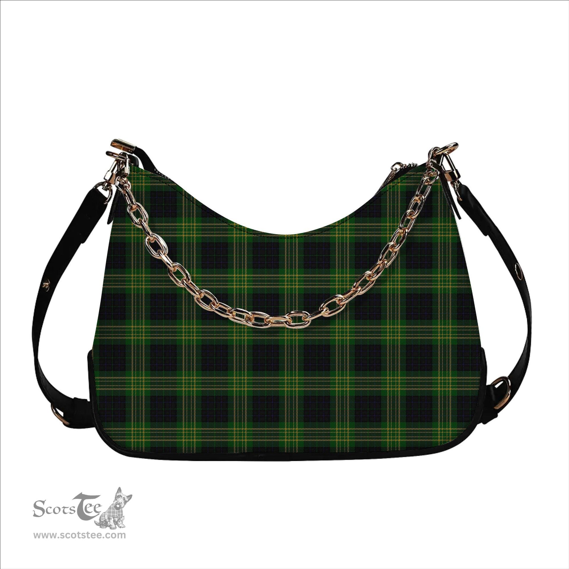 ScotsTee Shop Scottish Fitzpatrick Hunting Tartan Handbag Women's Shoulder Bag With Chain