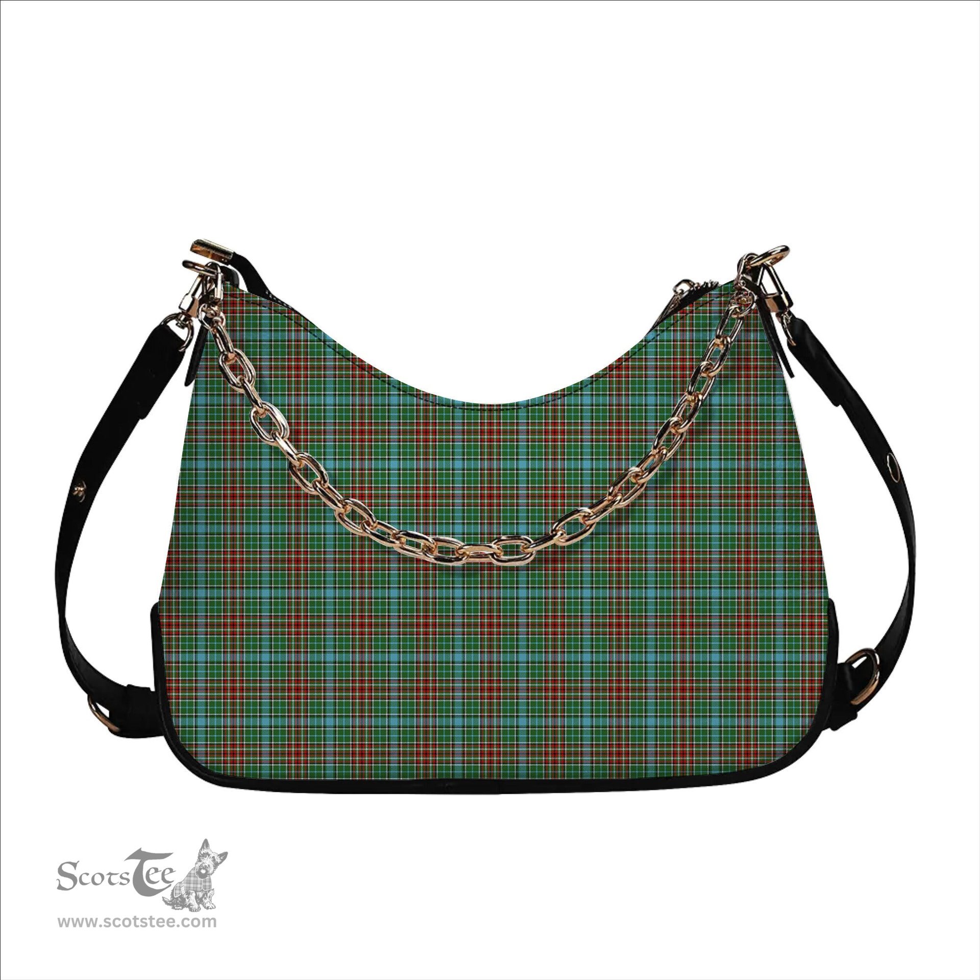 ScotsTee Shop Scottish Gayre Modern Tartan Handbag Women's Shoulder Bag With Chain
