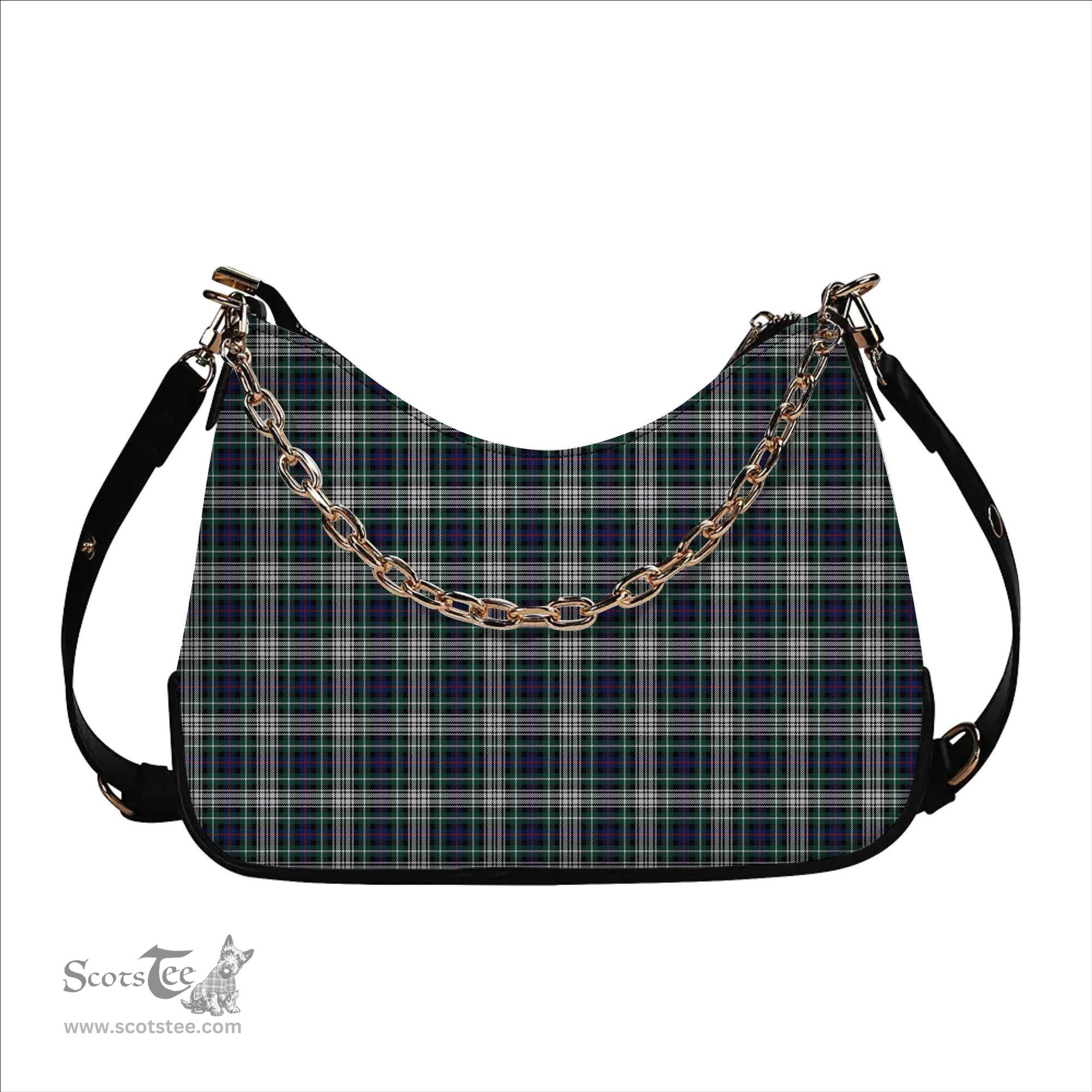 ScotsTee Shop Scottish Davidson of Tulloch Dress Modern Tartan Handbag Women's Shoulder Bag With Chain
