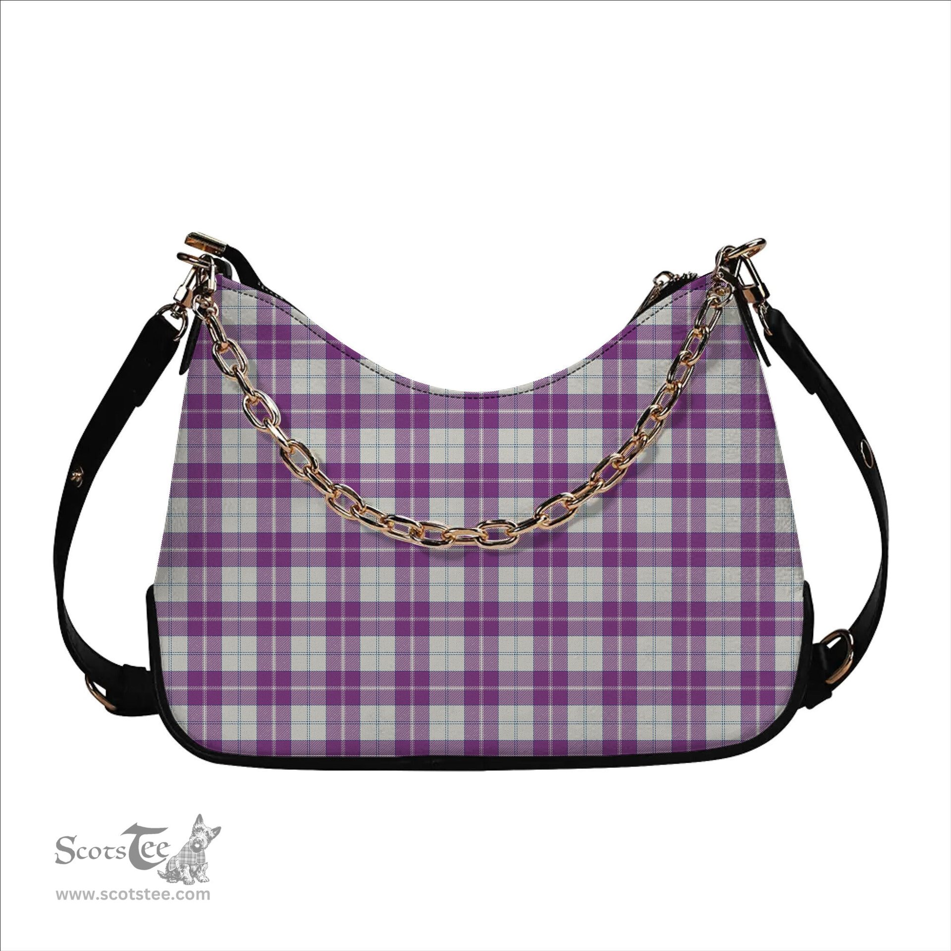 ScotsTee Shop Scottish Dunlop Dress Ancient Tartan Handbag Women's Shoulder Bag With Chain
