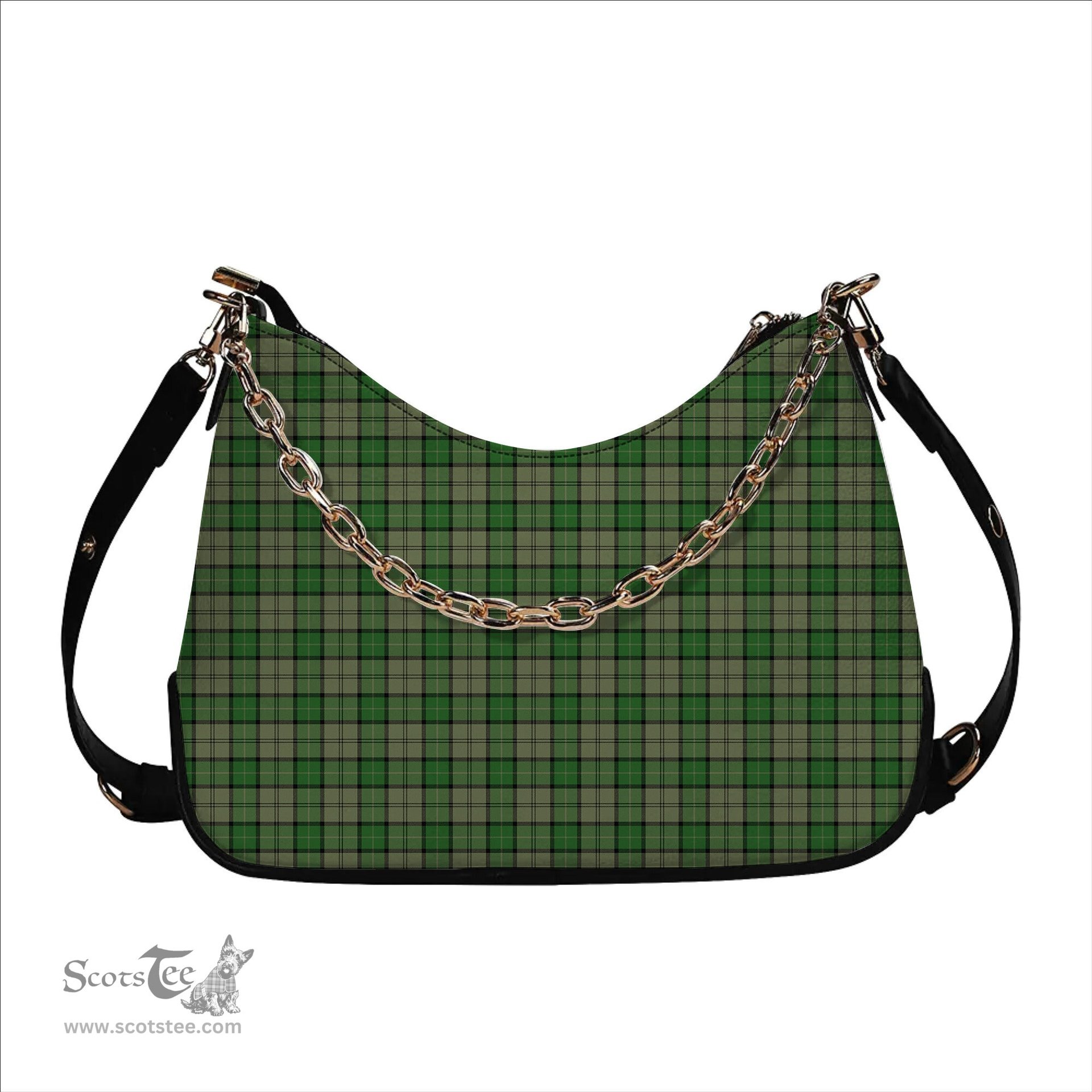 ScotsTee Shop Scottish Dunbar Hunting Ancient Tartan Handbag Women's Shoulder Bag With Chain