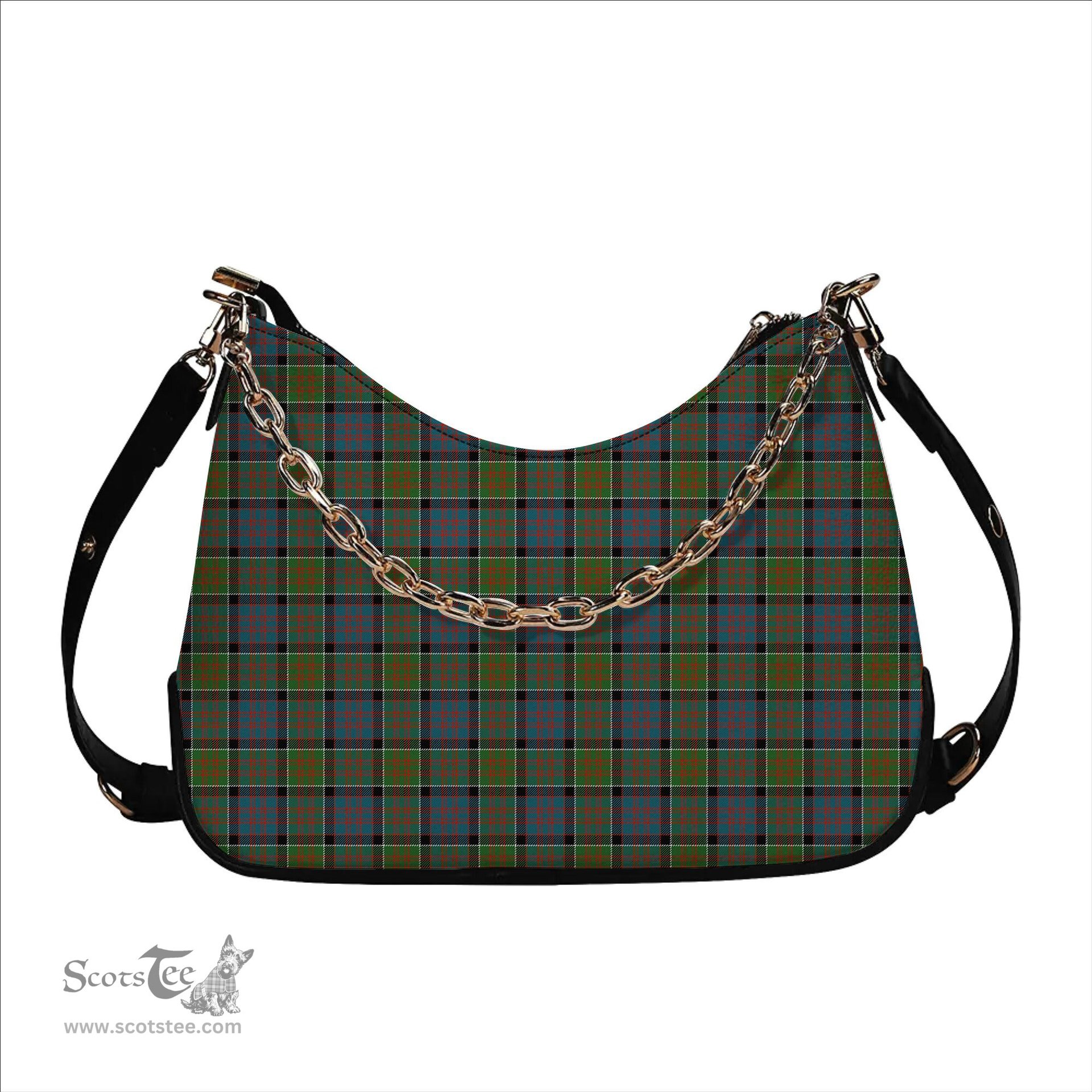 ScotsTee Shop Scottish Donald of Clan Ranald Ancient Tartan Handbag Women's Shoulder Bag With Chain