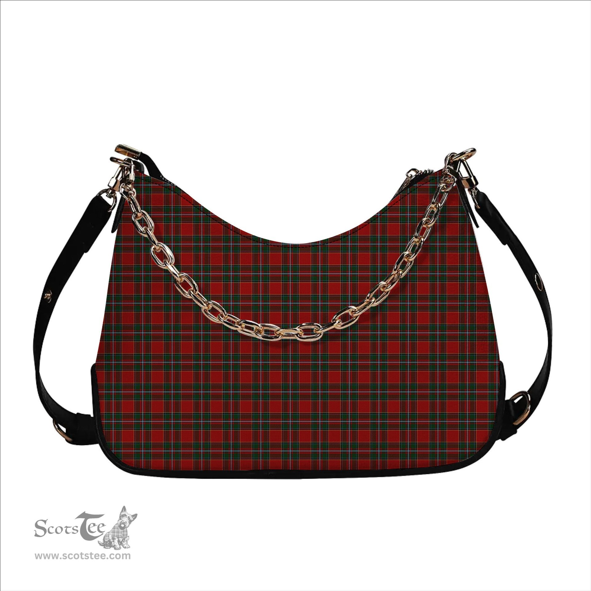 ScotsTee Shop Scottish Drummond Ancient Tartan Handbag Women's Shoulder Bag With Chain