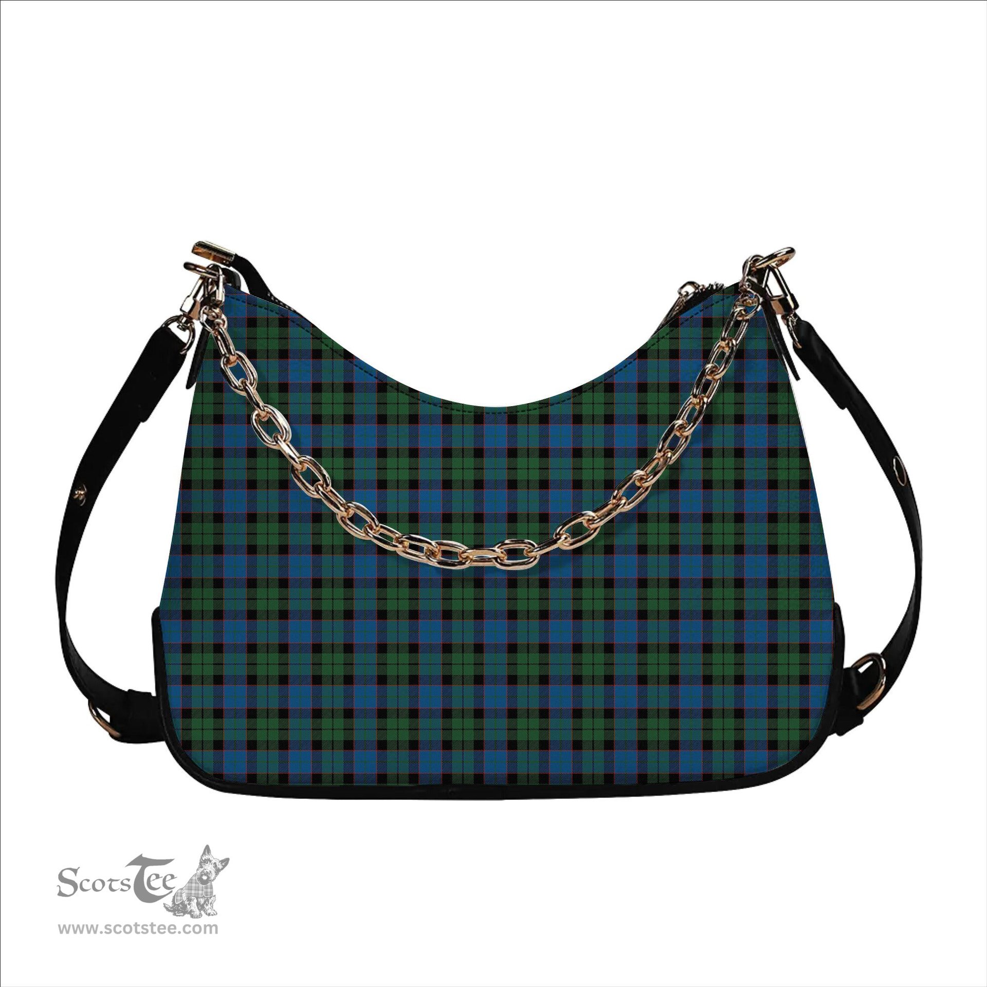 ScotsTee Shop Scottish Ferguson of Balquhidder Ancient Tartan Handbag Women's Shoulder Bag With Chain