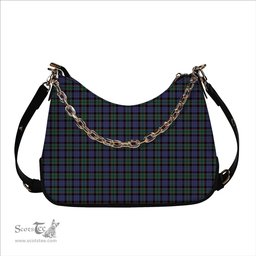 ScotsTee Shop Scottish Fletcher Modern Tartan Handbag Women's Shoulder Bag With Chain
