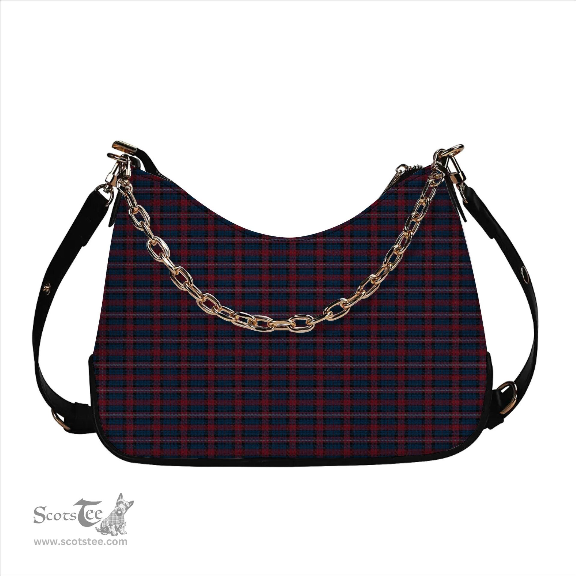 ScotsTee Shop Scottish Evans of Wales Tartan Handbag Women's Shoulder Bag With Chain