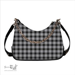 ScotsTee Shop Scottish Douglas Grey Ancient Tartan Handbag Women's Shoulder Bag With Chain