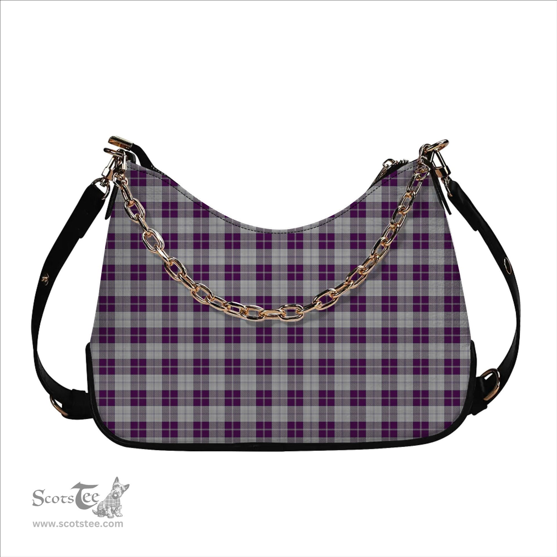 ScotsTee Shop Scottish Dunlop Dress Tartan Handbag Women's Shoulder Bag With Chain
