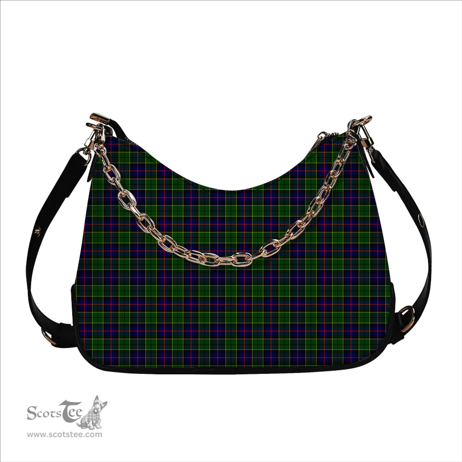 ScotsTee Shop Scottish Forsyth Modern Tartan Handbag Women's Shoulder Bag With Chain