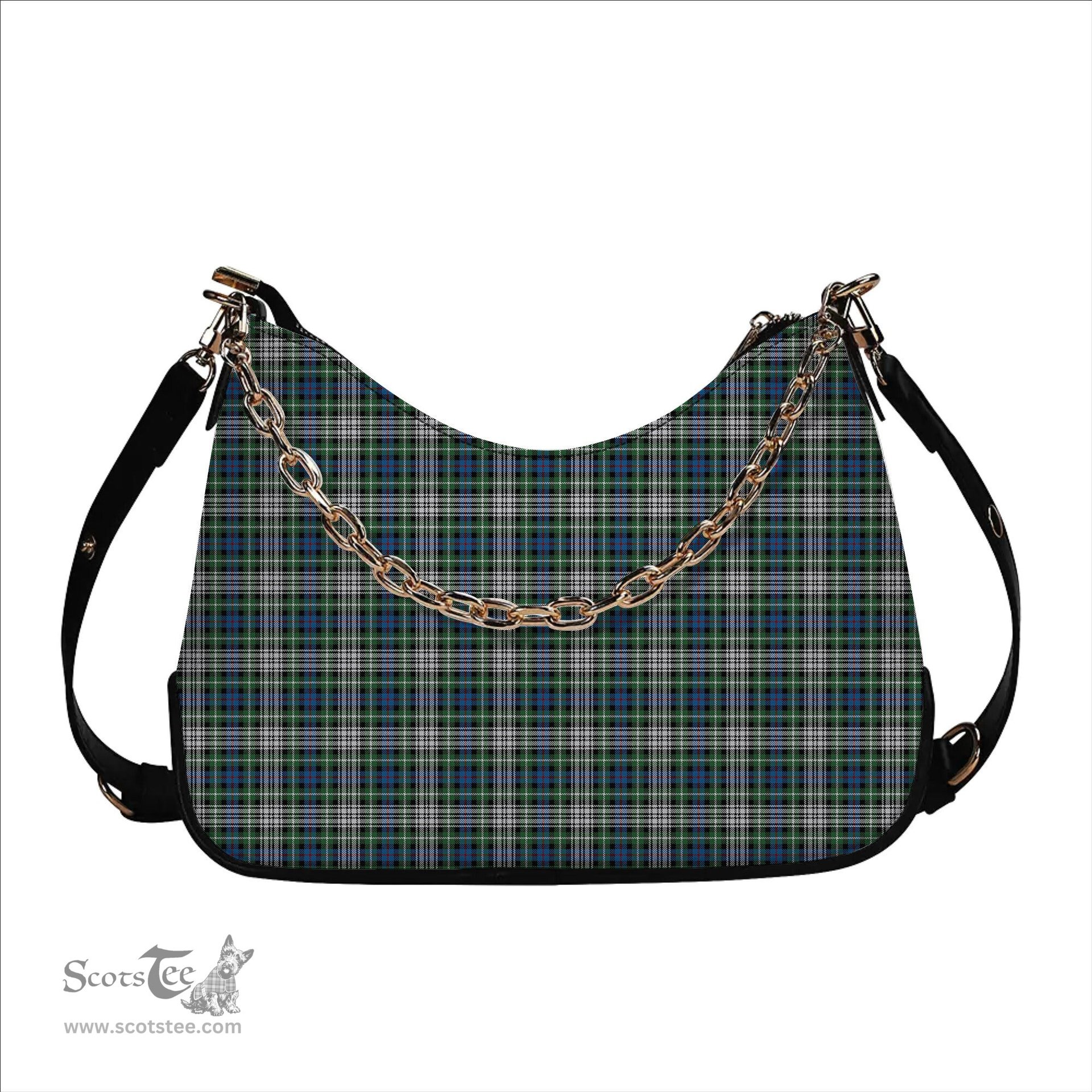 ScotsTee Shop Scottish Davidson of Tulloch Dress Ancient Tartan Handbag Women's Shoulder Bag With Chain