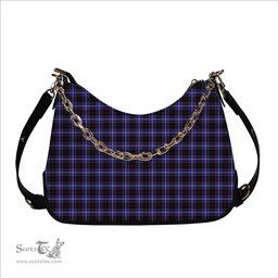 ScotsTee Shop Scottish Dunlop Modern Tartan Handbag Women's Shoulder Bag With Chain