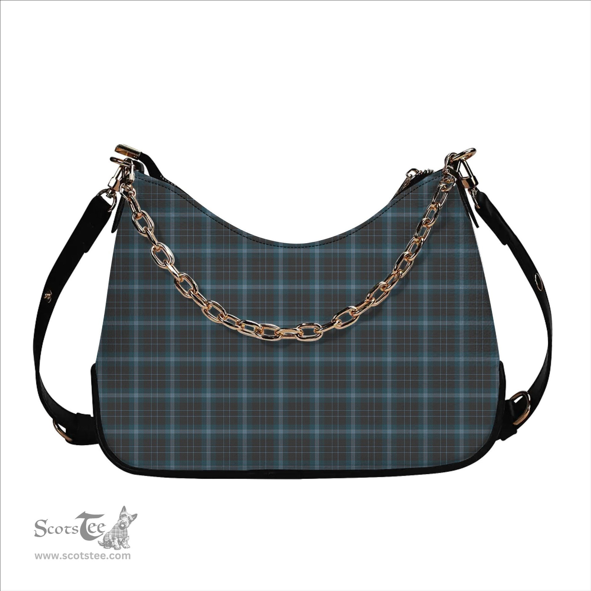 ScotsTee Shop Scottish Essence of Harris Tartan Handbag Women's Shoulder Bag With Chain