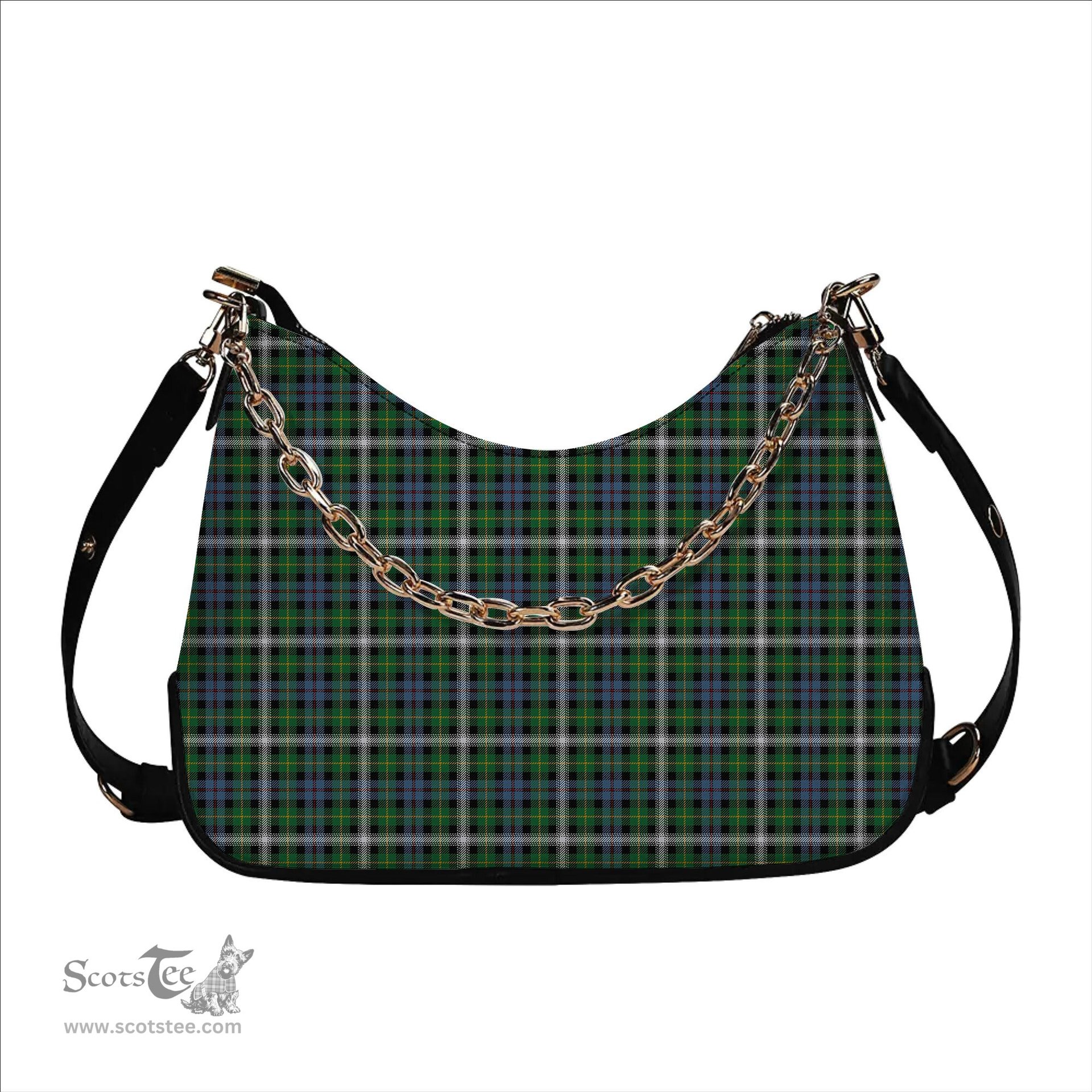 ScotsTee Shop Scottish Farquharson Dress Ancient Tartan Handbag Women's Shoulder Bag With Chain