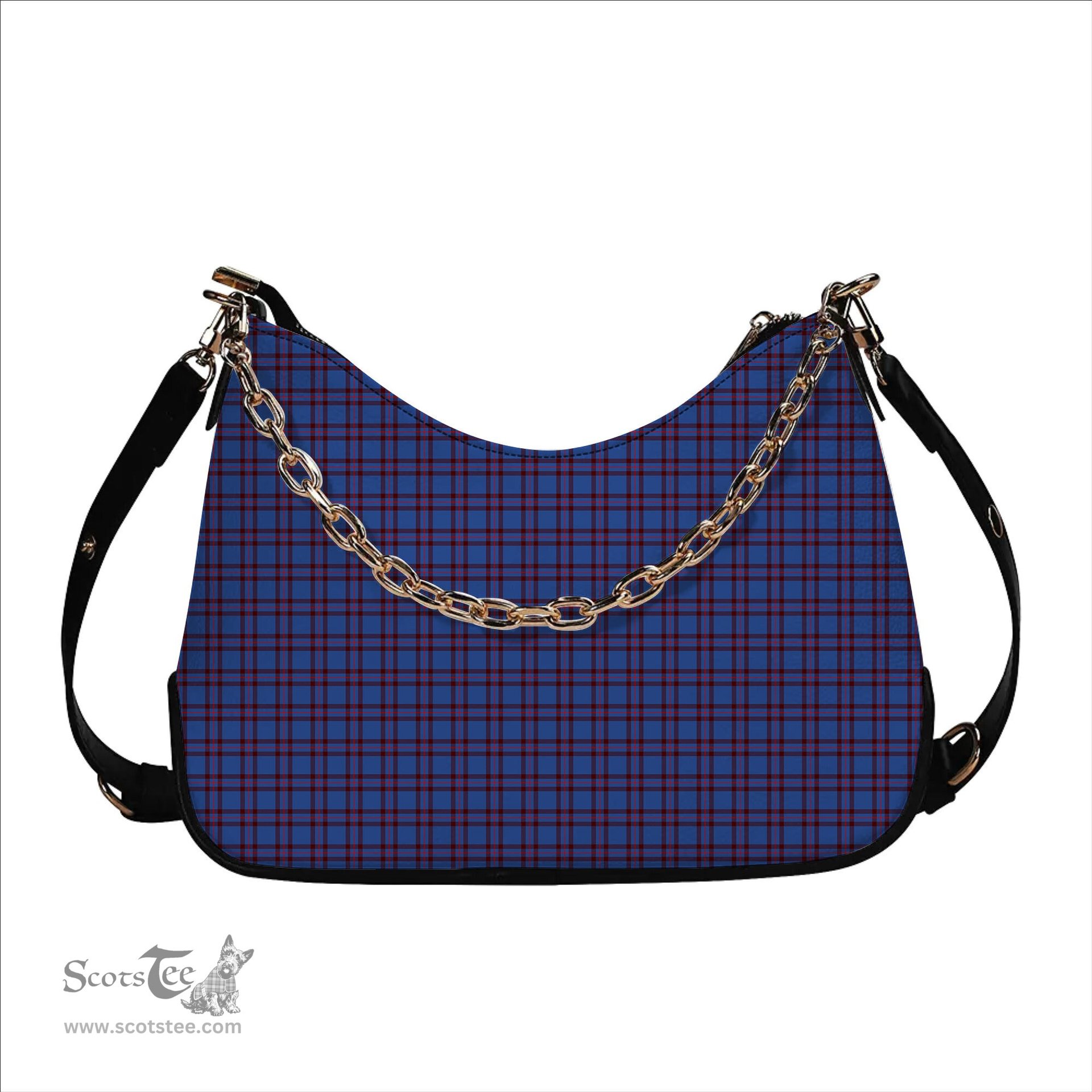 ScotsTee Shop Scottish Elliot Modern Tartan Handbag Women's Shoulder Bag With Chain
