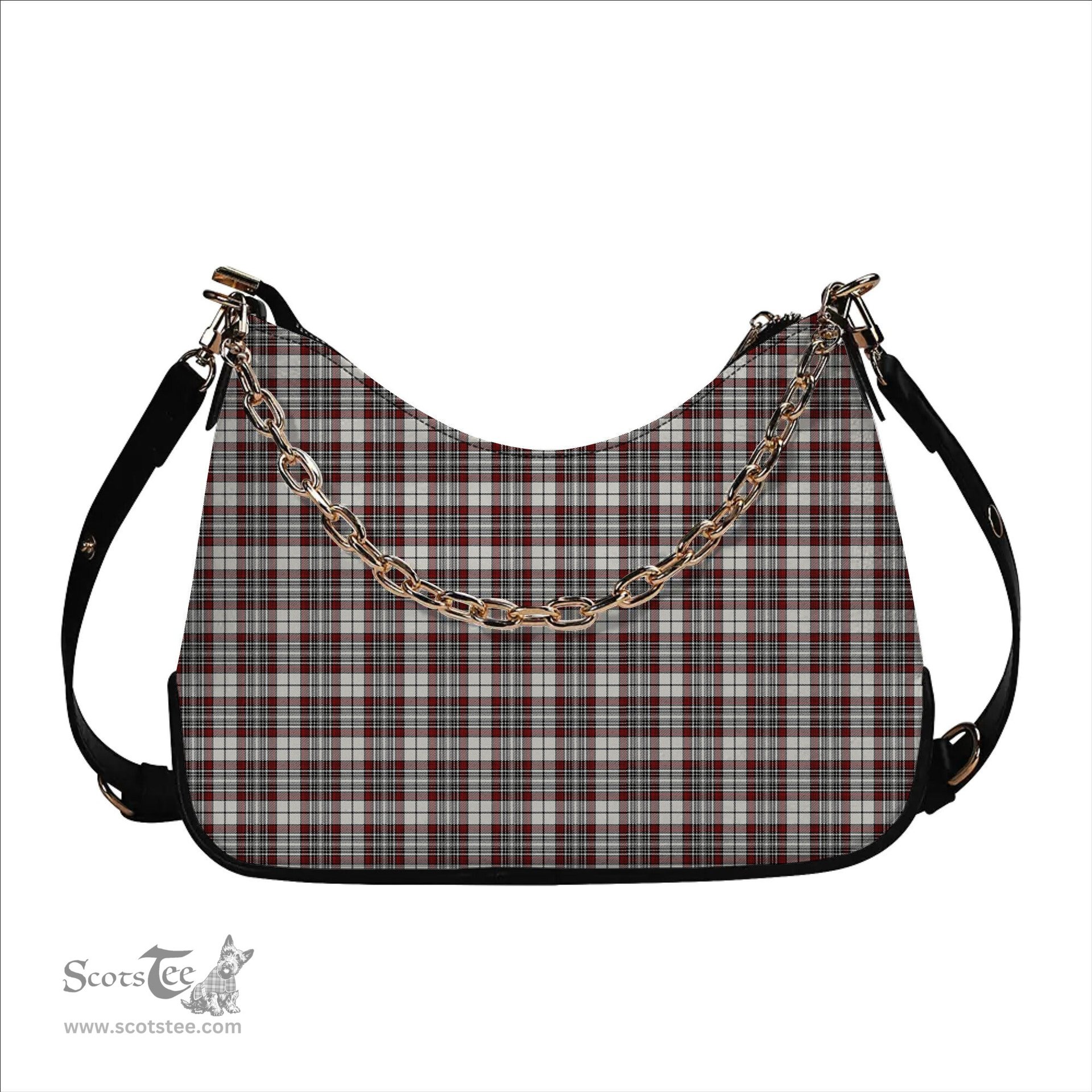 ScotsTee Shop Scottish Dunbar Plaid Modern Tartan Handbag Women's Shoulder Bag With Chain