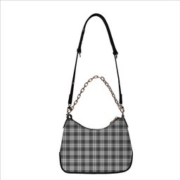 ScotsTee Shop Scottish Douglas Grey Modern Tartan Handbag Women's Shoulder Bag With Chain