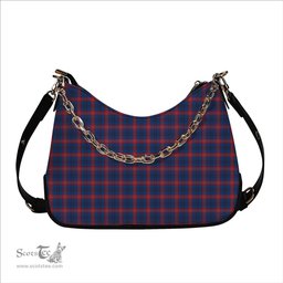 ScotsTee Shop Scottish Dundee University Tartan Handbag Women's Shoulder Bag With Chain