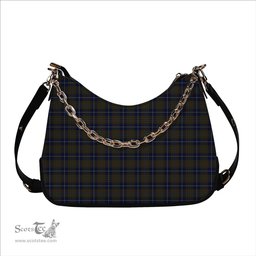 ScotsTee Shop Scottish Douglas Brown Tartan Handbag Women's Shoulder Bag With Chain