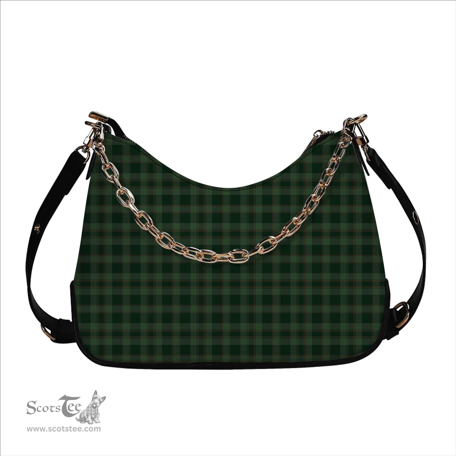 ScotsTee Shop Scottish Donachie of Brockloch Hunting Tartan Handbag Women's Shoulder Bag With Chain