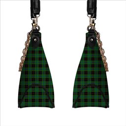 ScotsTee Shop Scottish Douglas Black Tartan Handbag Women's Shoulder Bag With Chain