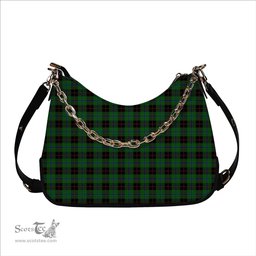 ScotsTee Shop Scottish Douglas Black Tartan Handbag Women's Shoulder Bag With Chain