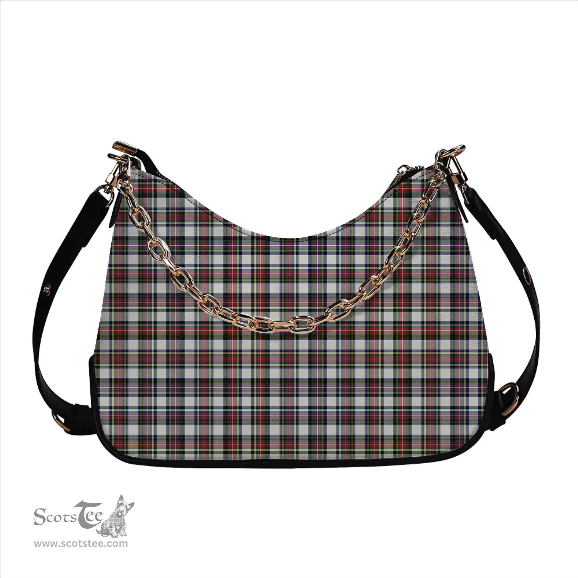 ScotsTee Shop Scottish Dennistoun Tartan Handbag Women's Shoulder Bag With Chain