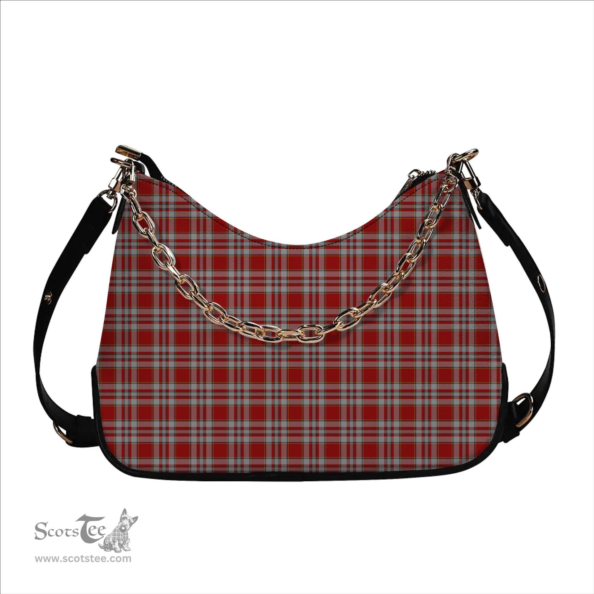 ScotsTee Shop Scottish Drummond of Perth Dress 3 Tartan Handbag Women's Shoulder Bag With Chain