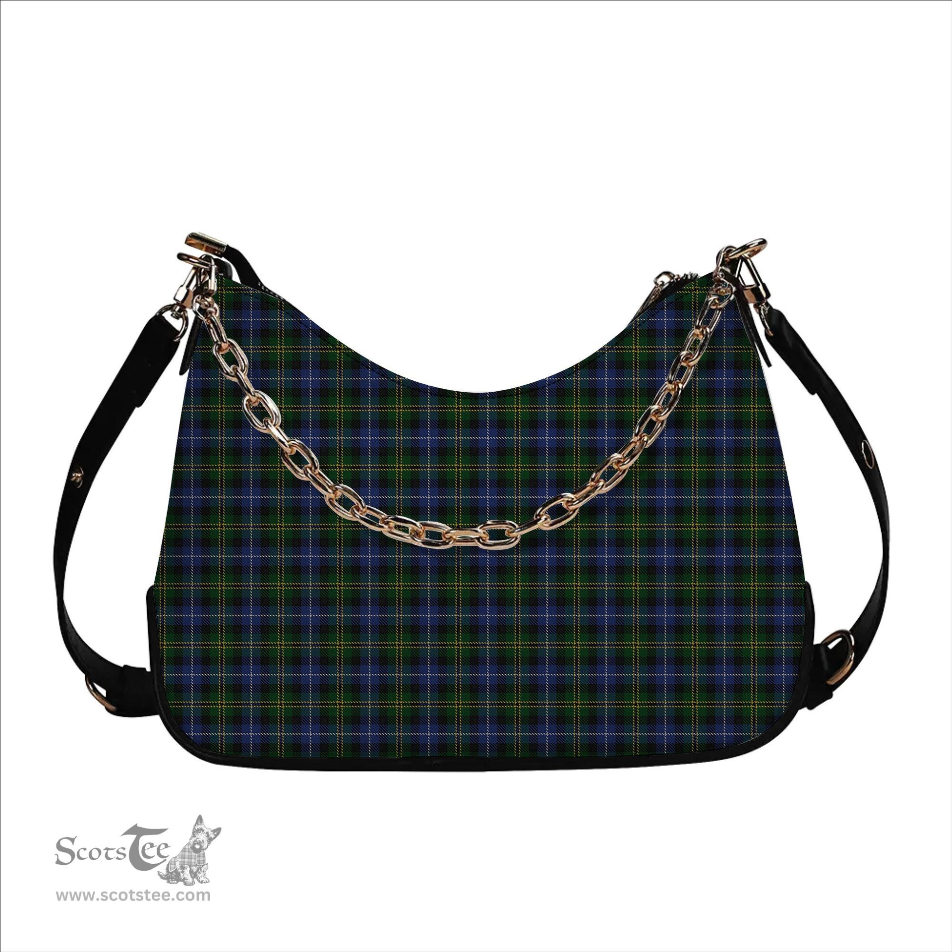 ScotsTee Shop Scottish Dyce 3 Tartan Handbag Women's Shoulder Bag With Chain