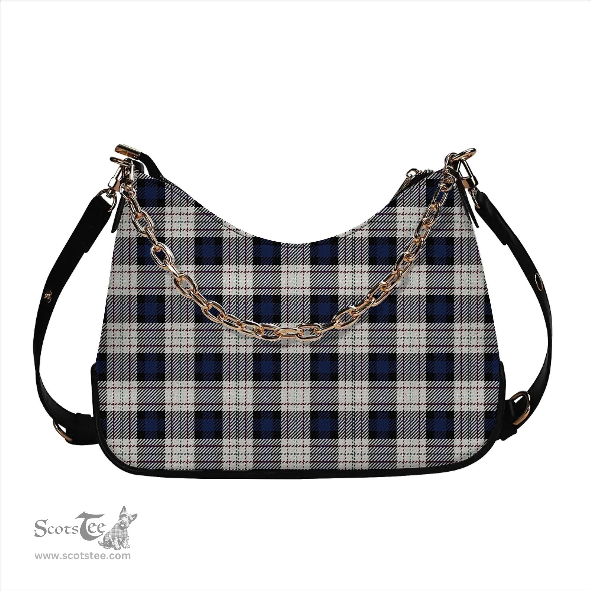 ScotsTee Shop Scottish Fergusson Dress Tartan Handbag Women's Shoulder Bag With Chain