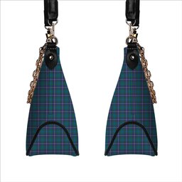 ScotsTee Shop Scottish Douglas Modern Tartan Handbag Women's Shoulder Bag With Chain