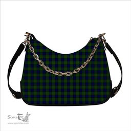 ScotsTee Shop Scottish Dundas Modern Tartan Handbag Women's Shoulder Bag With Chain