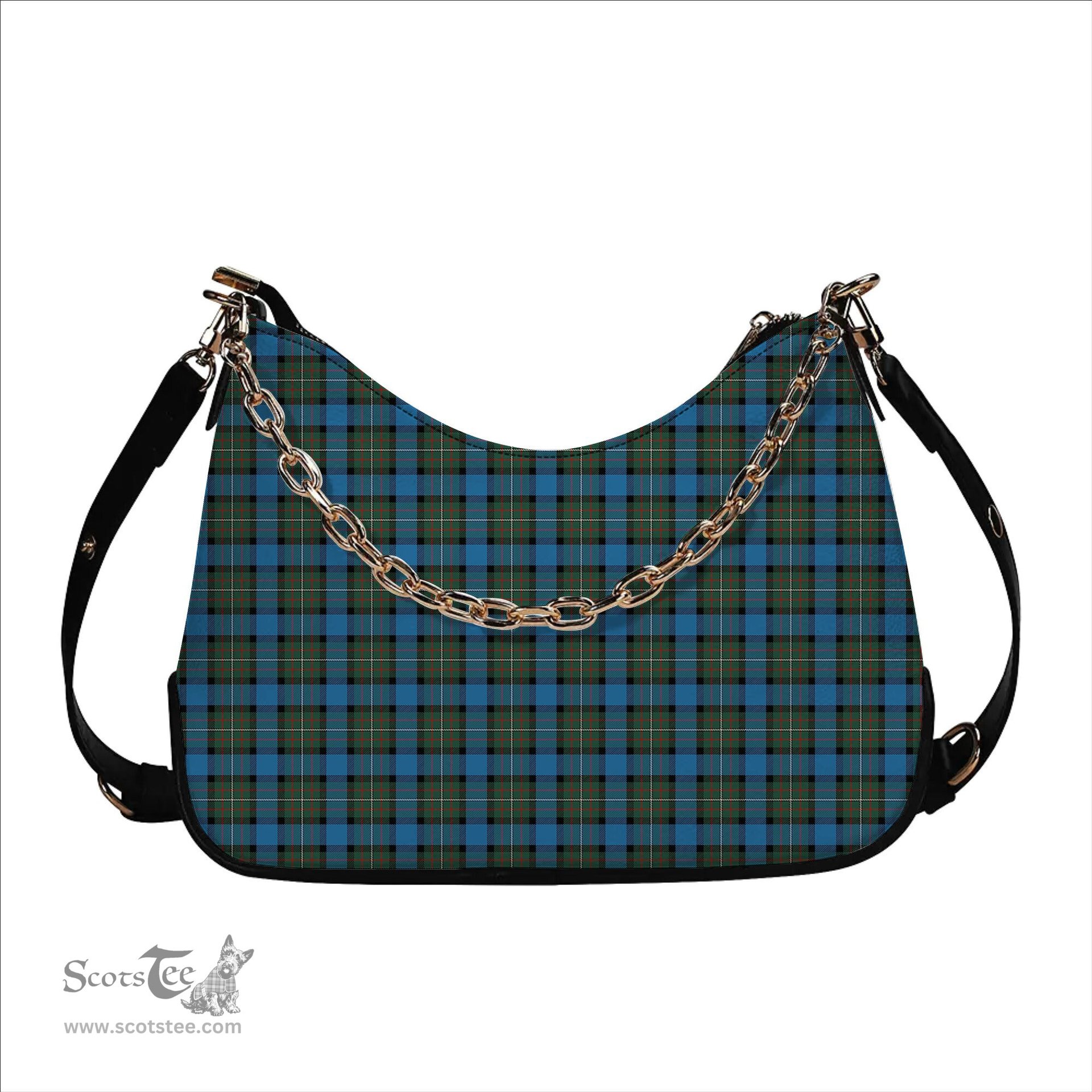 ScotsTee Shop Scottish Fergusson Ancient Tartan Handbag Women's Shoulder Bag With Chain