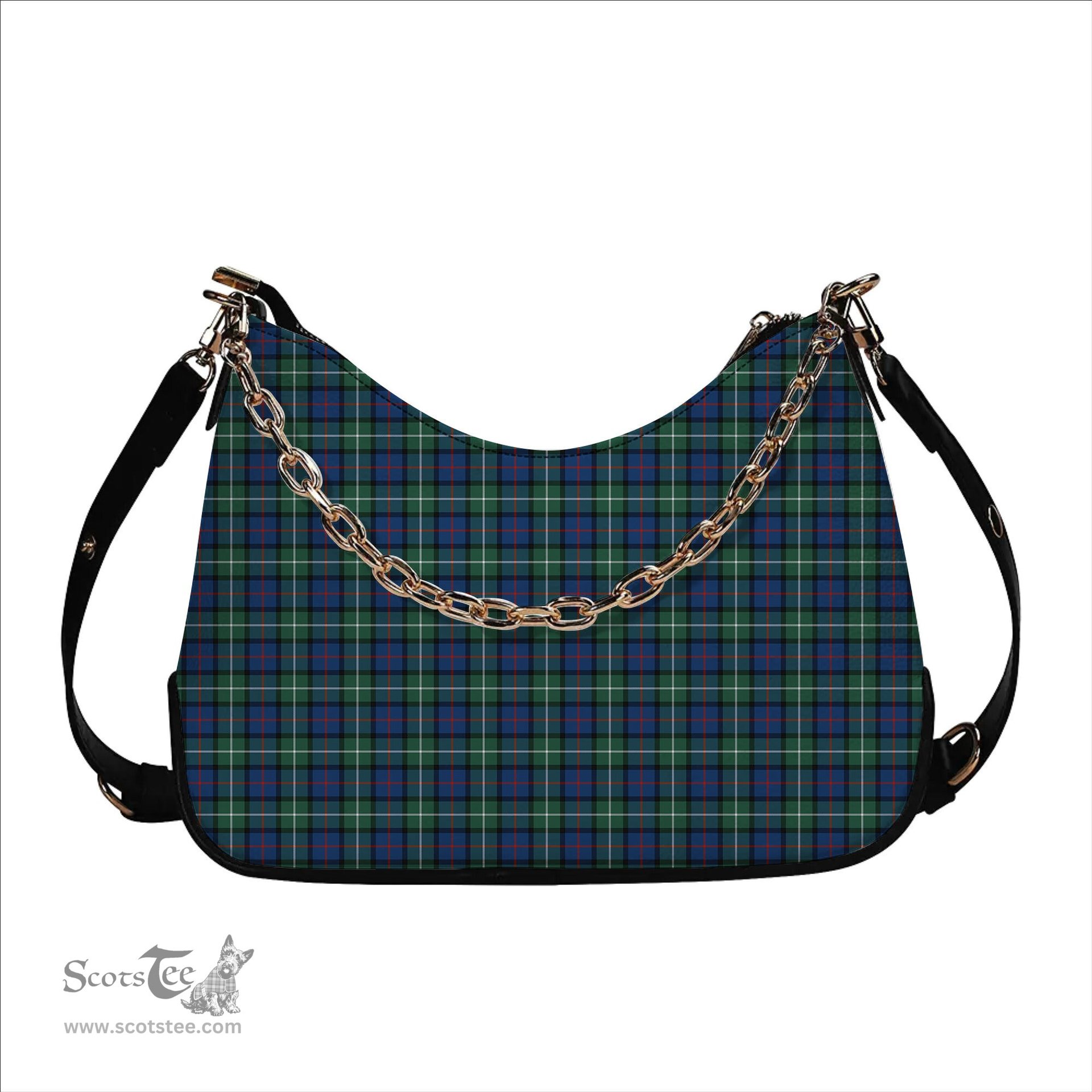 ScotsTee Shop Scottish Davidson of Tulloch SC Tartan Handbag Women's Shoulder Bag With Chain