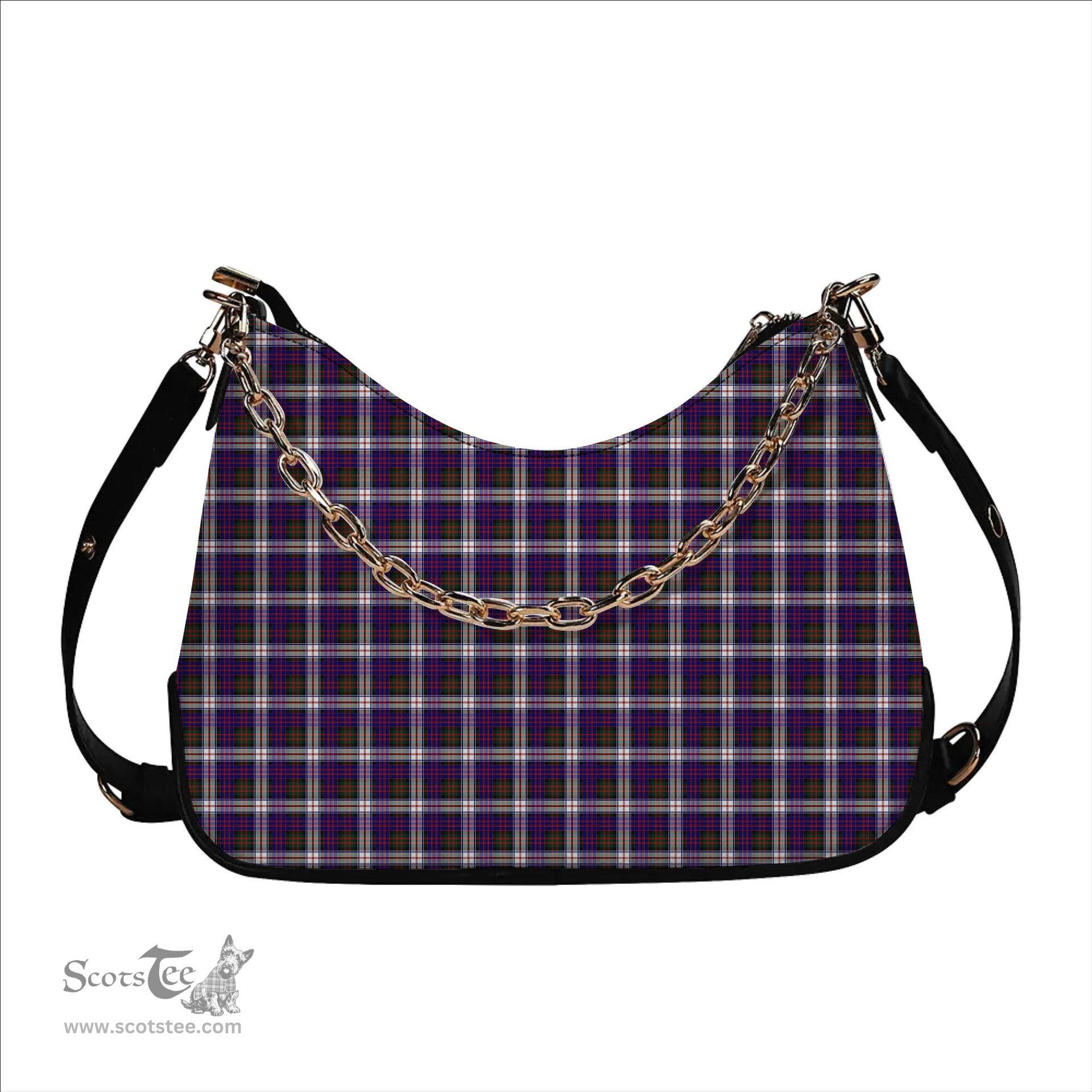 ScotsTee Shop Scottish Donald Dress Modern Tartan Handbag Women's Shoulder Bag With Chain