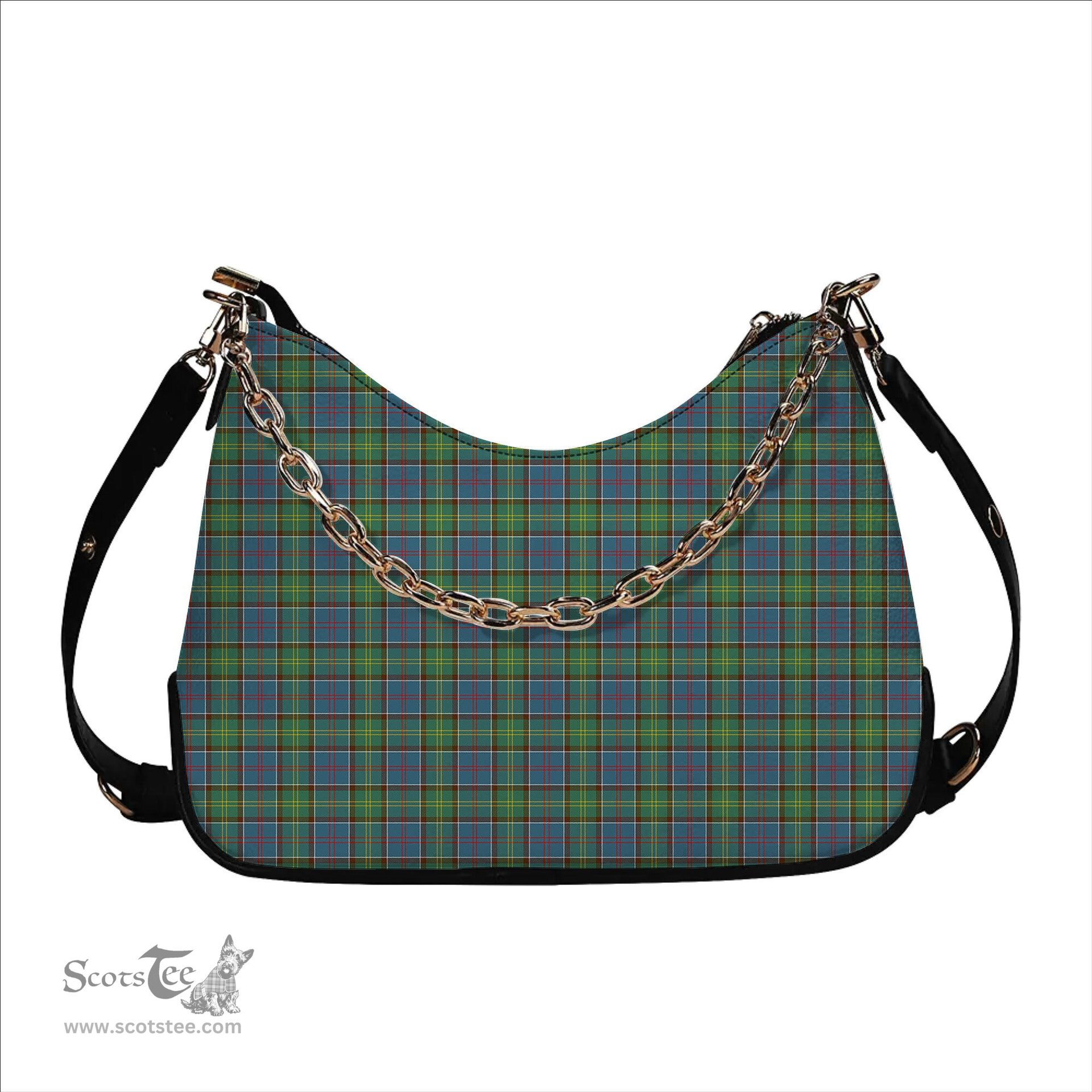 ScotsTee Shop Scottish Dalrymple SC Tartan Handbag Women's Shoulder Bag With Chain