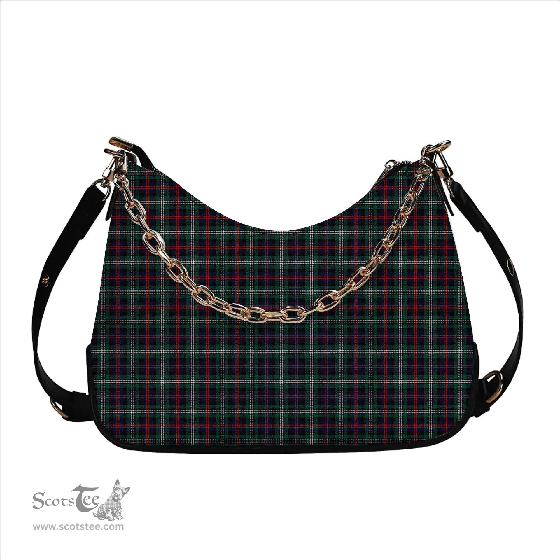 ScotsTee Shop Scottish Davidson Double Modern Tartan Handbag Women's Shoulder Bag With Chain