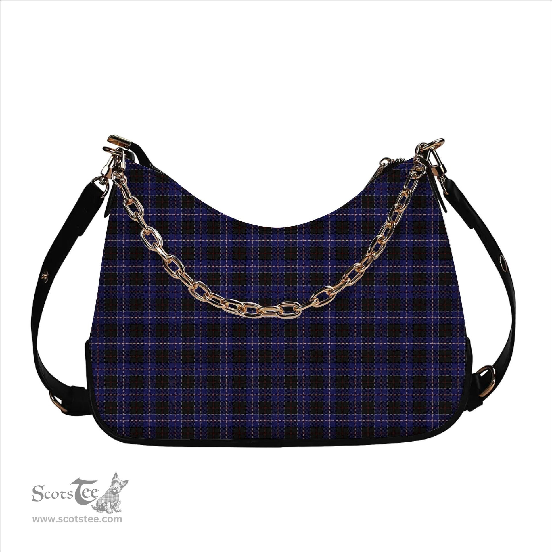 ScotsTee Shop Scottish Dunlop Tartan Handbag Women's Shoulder Bag With Chain