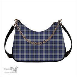 ScotsTee Shop Scottish Gillies Dress Blue Tartan Handbag Women's Shoulder Bag With Chain