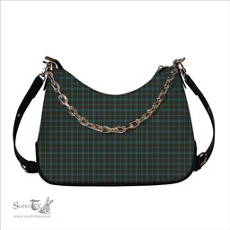 ScotsTee Shop Scottish Dundee Green Tartan Handbag Women's Shoulder Bag With Chain