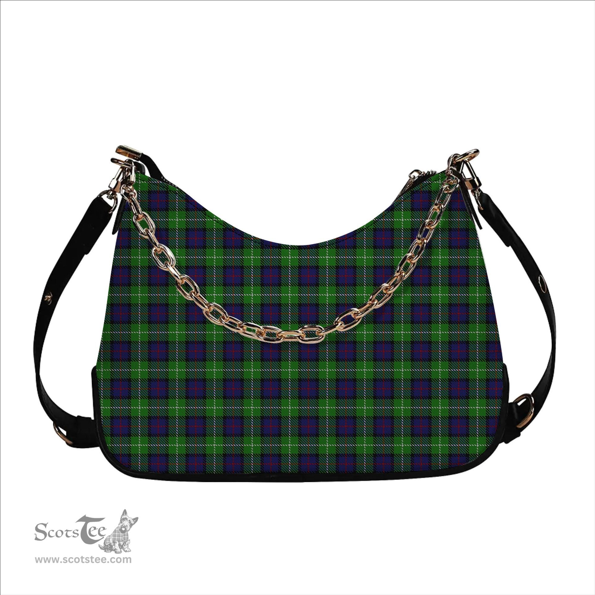 ScotsTee Shop Scottish Davidson of Tulloch Tartan Handbag Women's Shoulder Bag With Chain