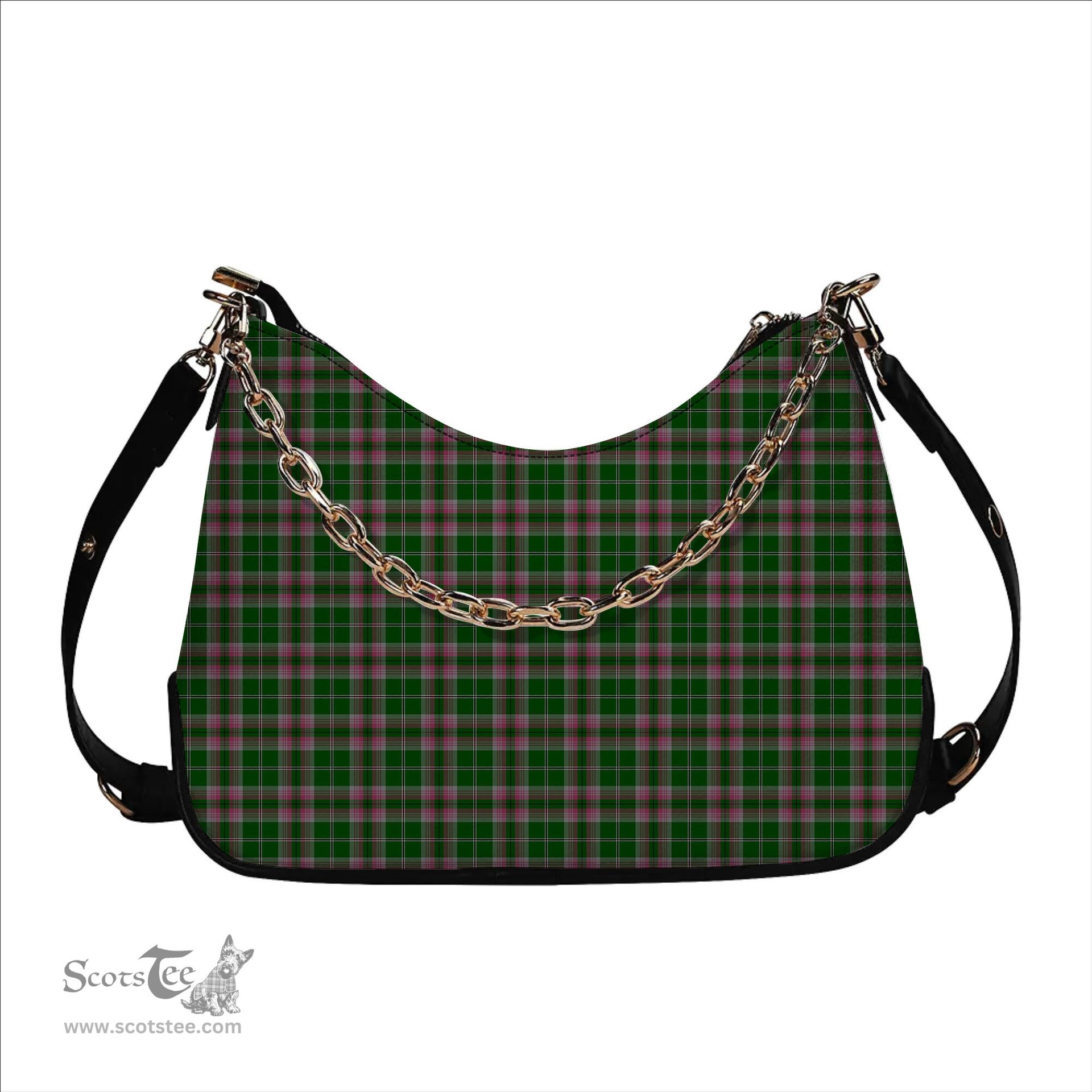 ScotsTee Shop Scottish Gray Hunting SC Tartan Handbag Women's Shoulder Bag With Chain