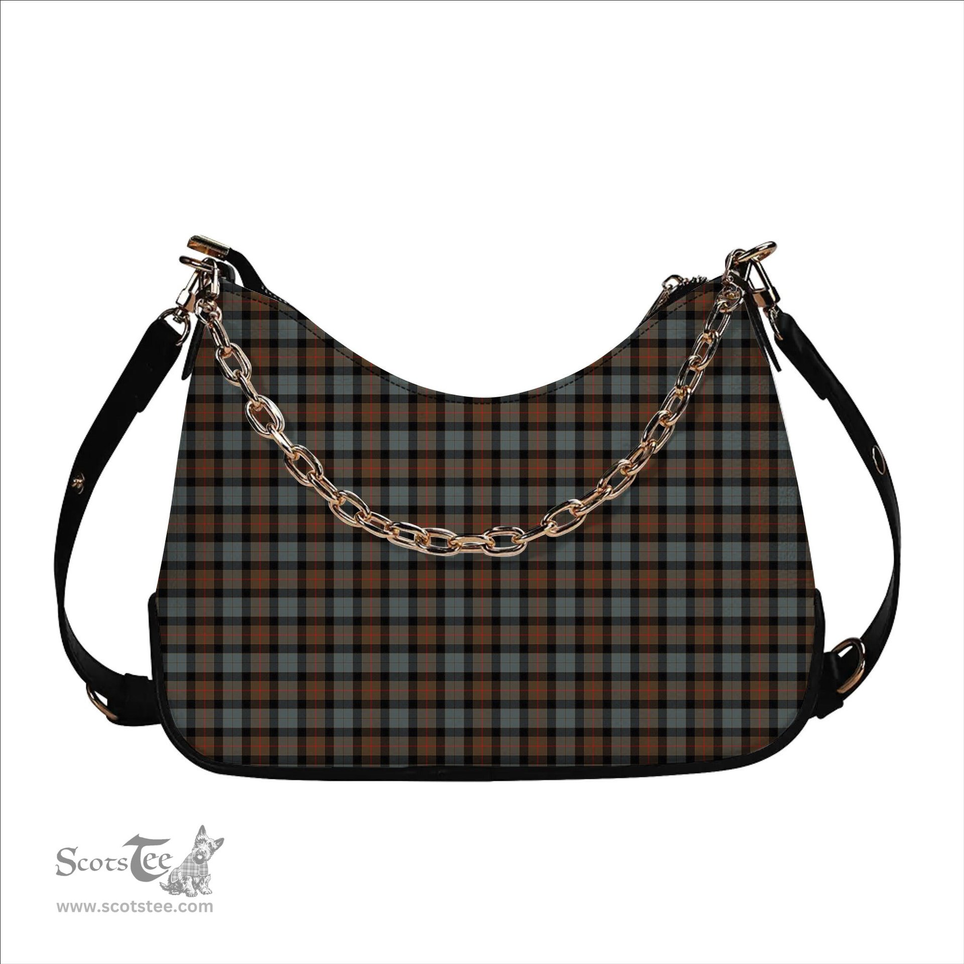 ScotsTee Shop Scottish Gunn Weathered Tartan Handbag Women's Shoulder Bag With Chain