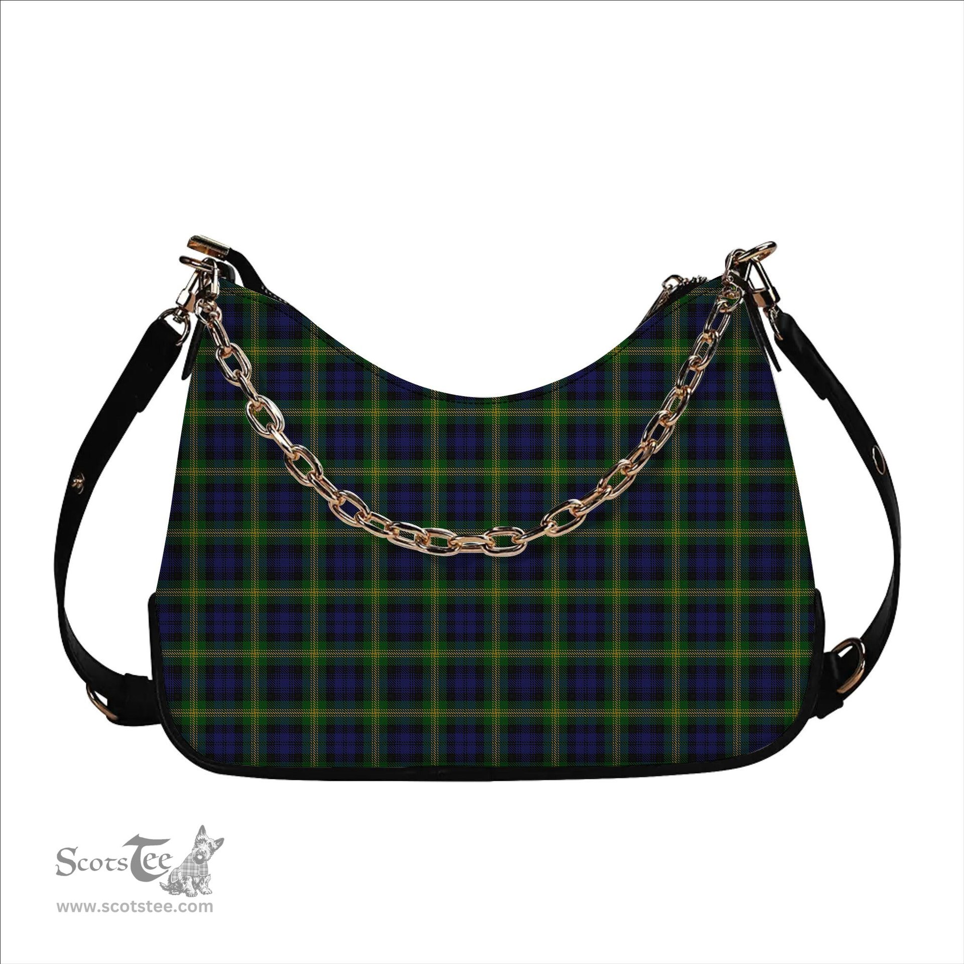 ScotsTee Shop Scottish Gordon of Esselmont Tartan Handbag Women's Shoulder Bag With Chain